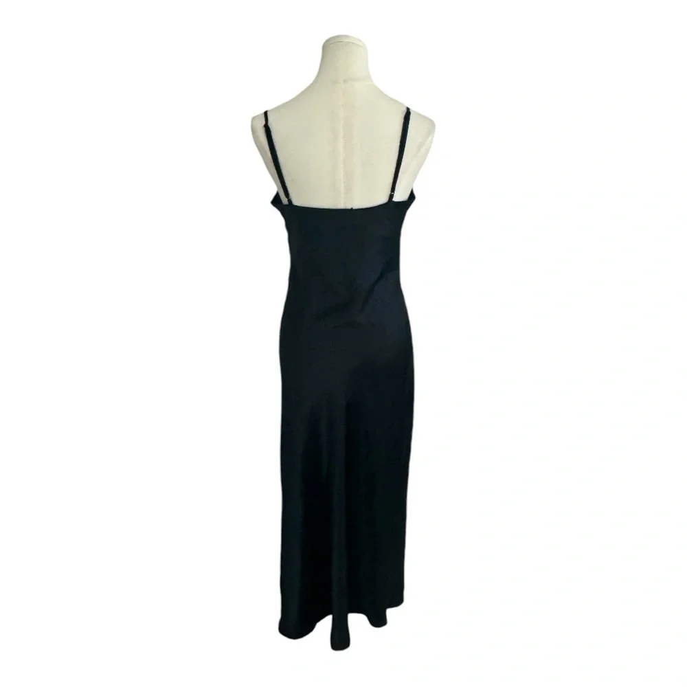 HOUSE OF HARLOW 1960 Navy Satiny Silku Midi Dress Party Holiday Wedding Size M - Picture 3 of 9